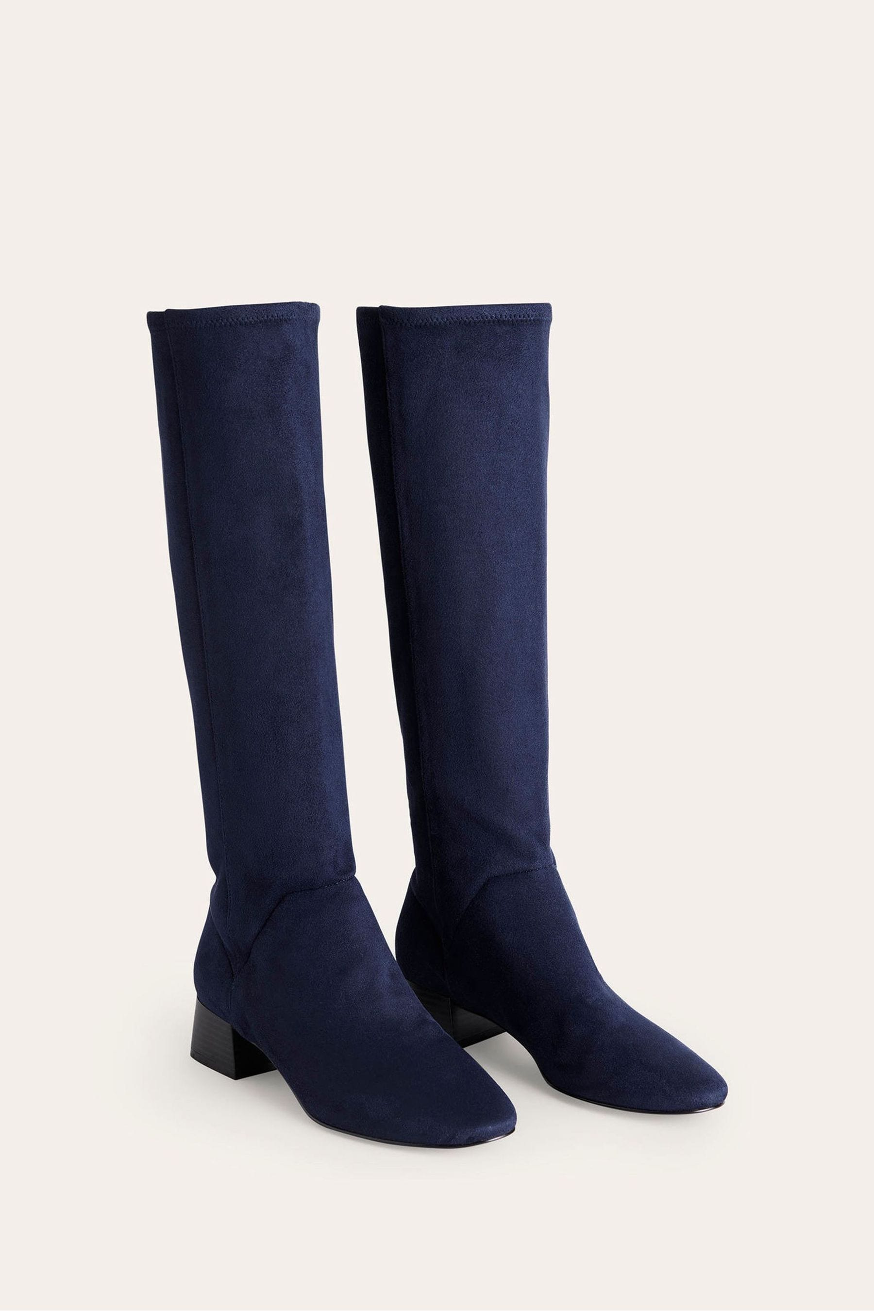 Navy suede long new arrivals boots uk