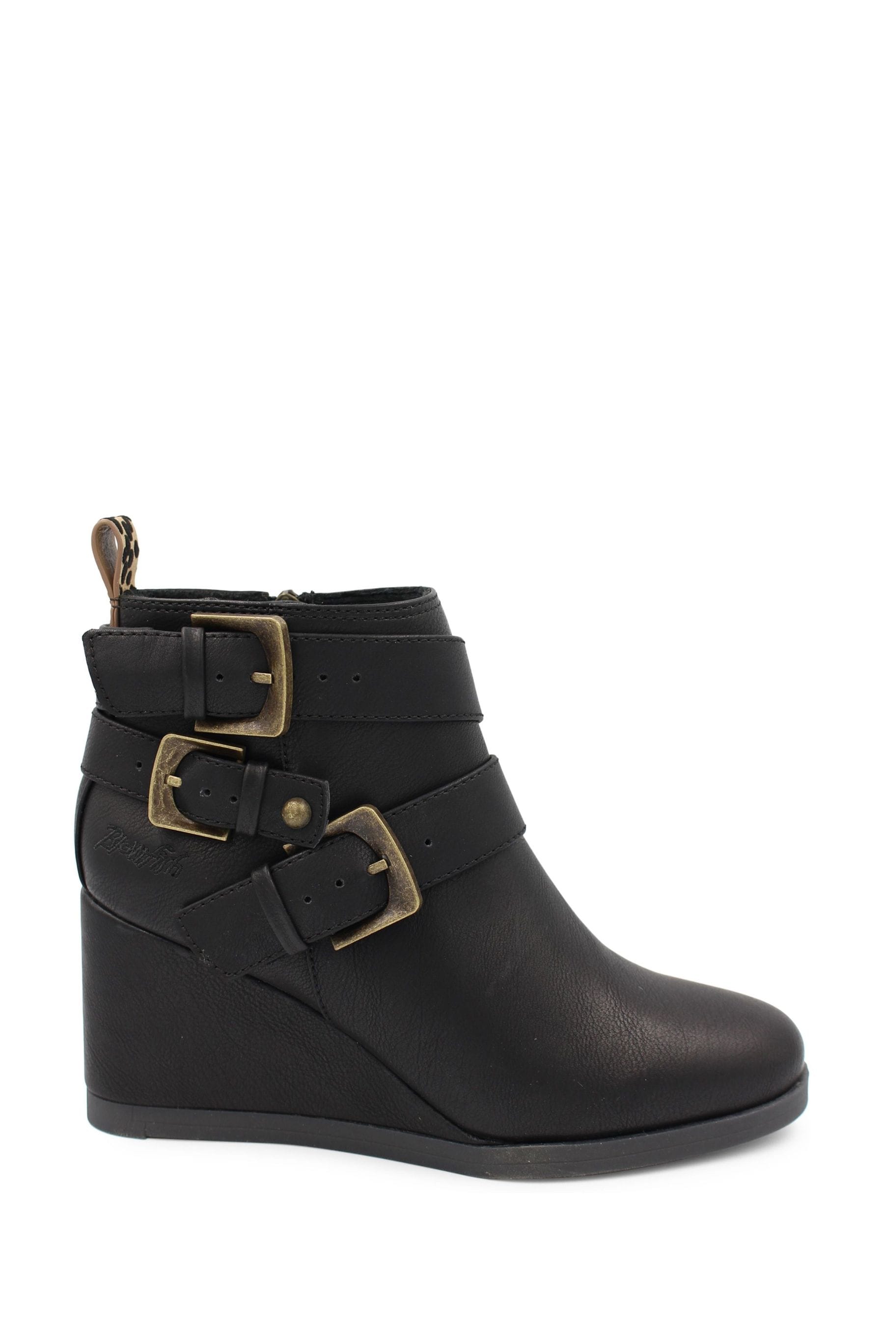 Buy Blowfish Malibu Womens Pomela Wedge Buckle Ankle Black Boots from the Next UK online shop