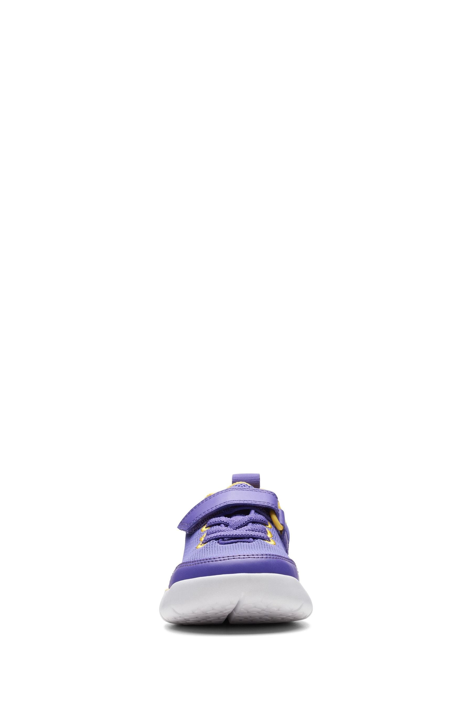 Clarks Purple Synthetic Hoop Run Kids Trainers