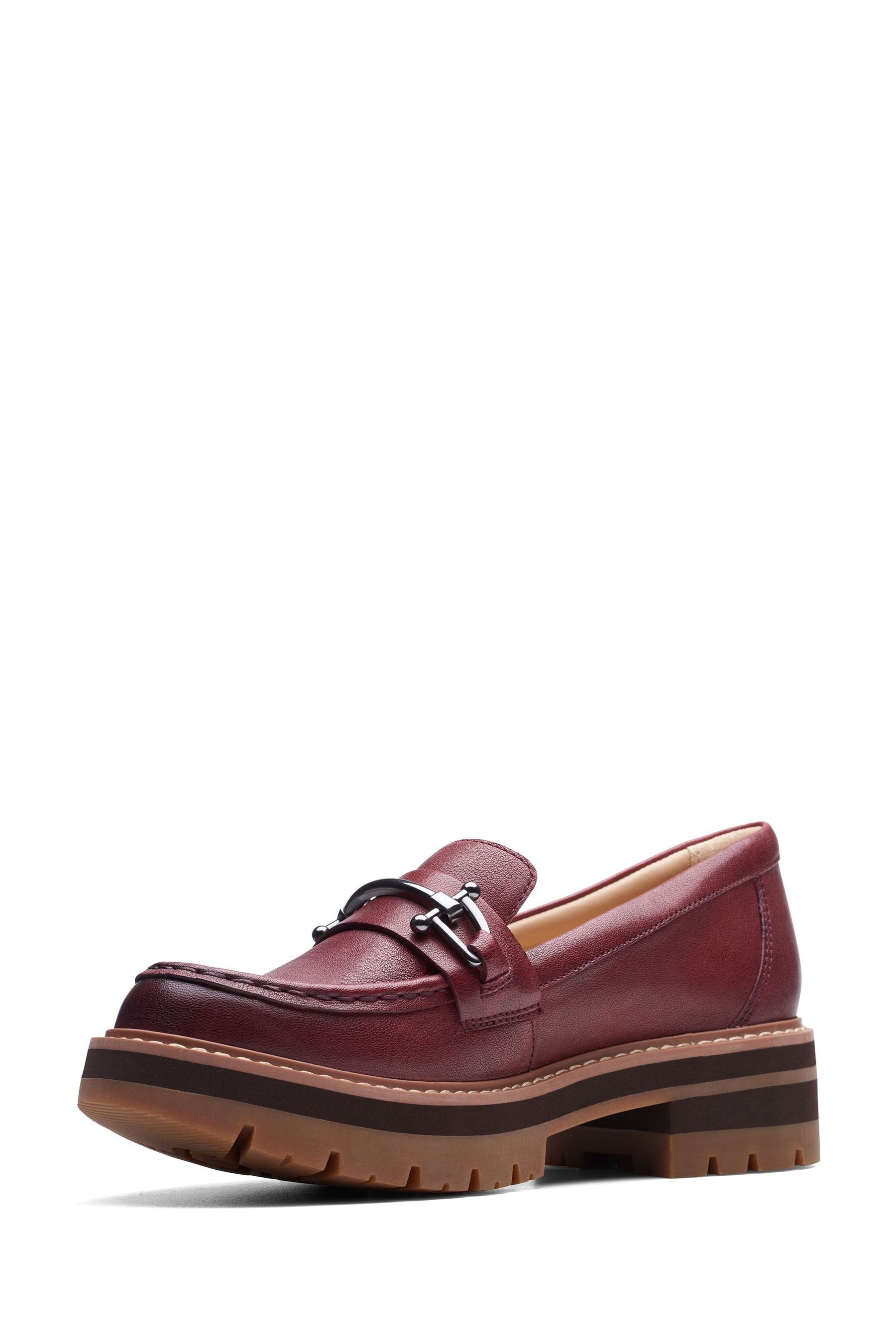 Clarks online red loafers