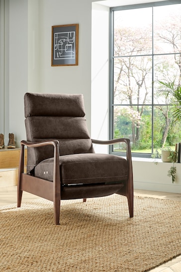 Monza Faux Leather Peppercorn Monte Power Recliner Chair