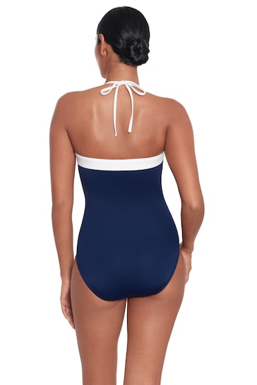 Lauren Ralph Lauren Blue Bel Air Modern Bandeau Swimsuit