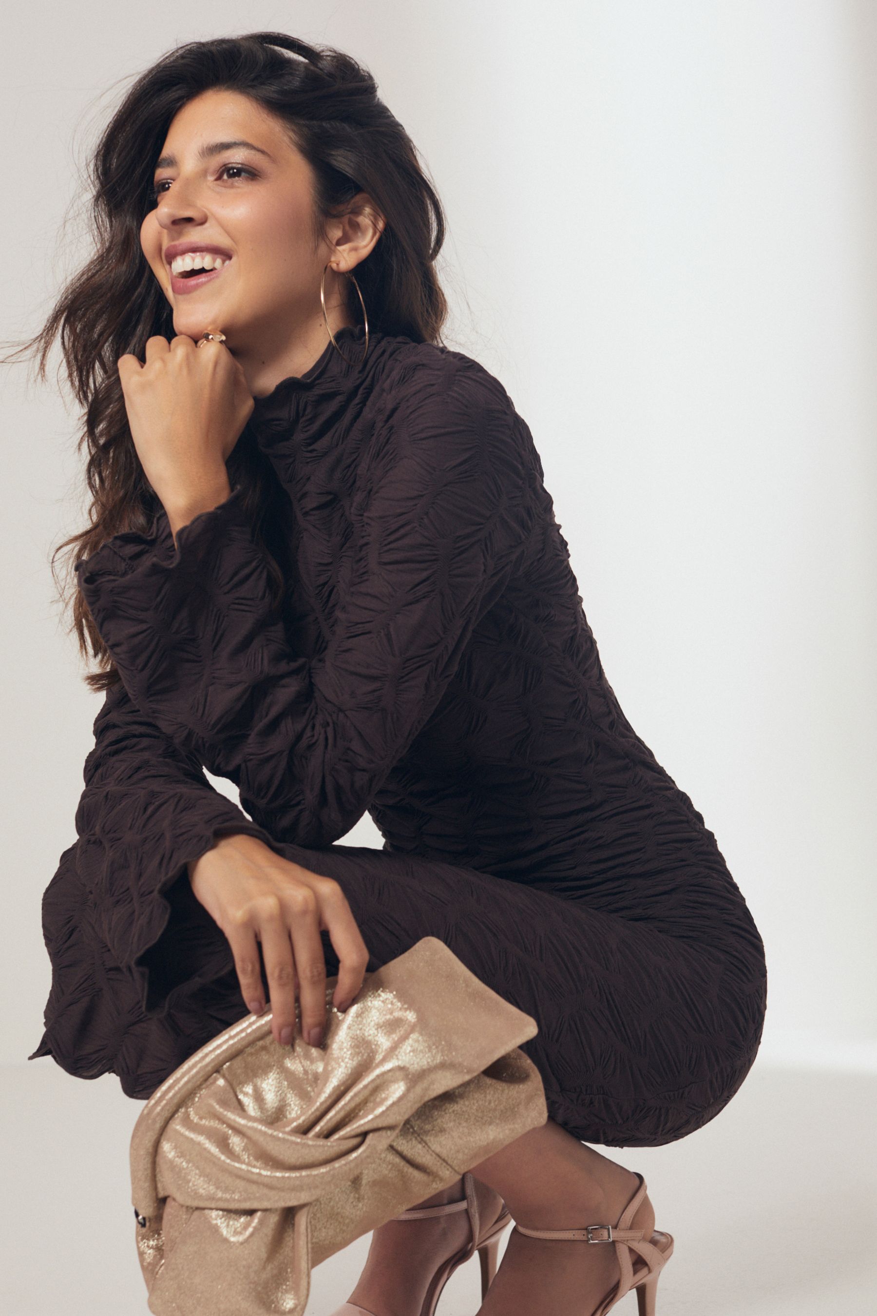 Long sleeve sales column dress