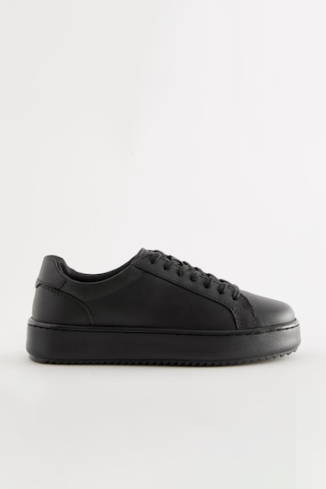 Black School Leather Lace Up Shoes