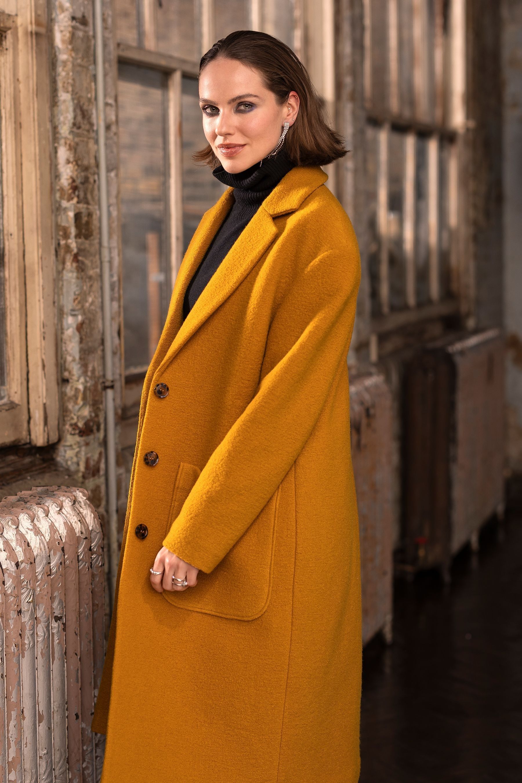 Knee length coat womens uk sale