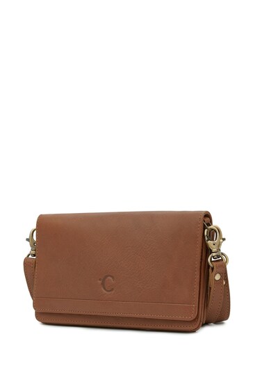 Celtic & Co. Leather Cross Phone Brown Bag