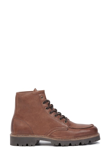Celtic & Co. Mens Toe Stitch Lace Up Brown Boots