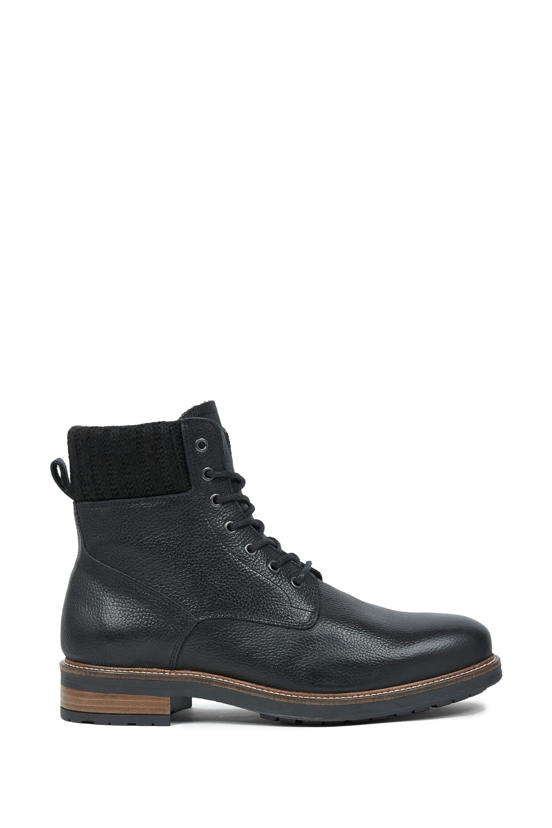 Mens black lace online up leather boots