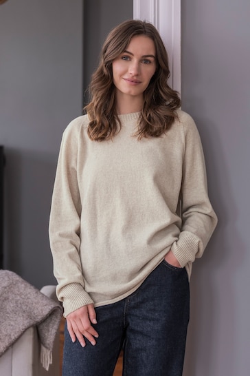 Celtic & Co. Natural Geelong Slouch Crew Neck Jumper