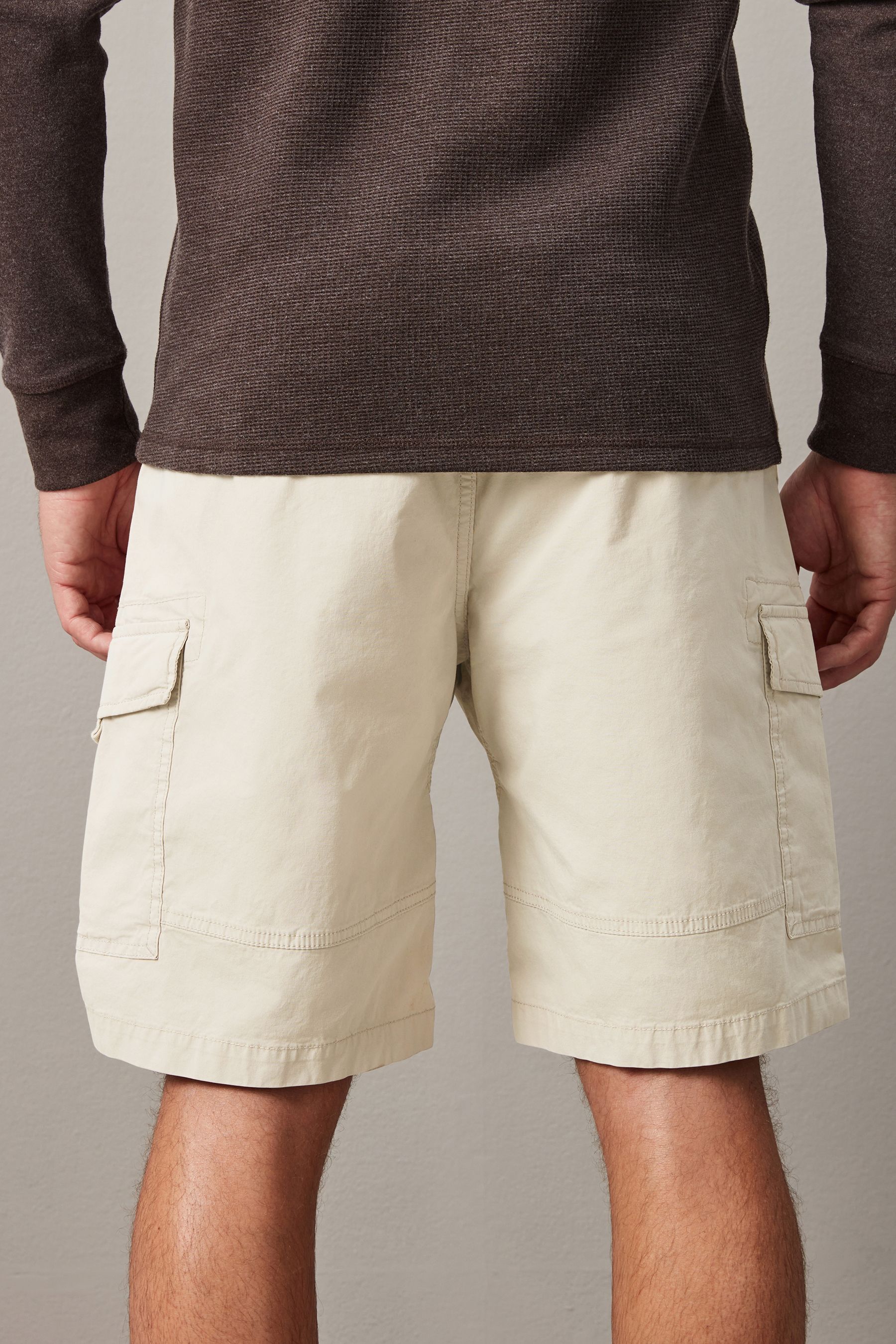 Buy Bone Drawstring Waist Cargo Shorts from the Next UK online shop