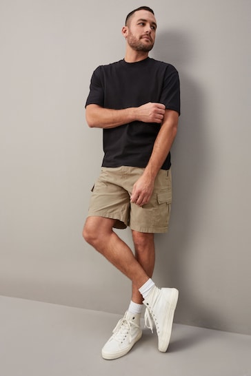 Stone Drawstring Waist Cargo Shorts