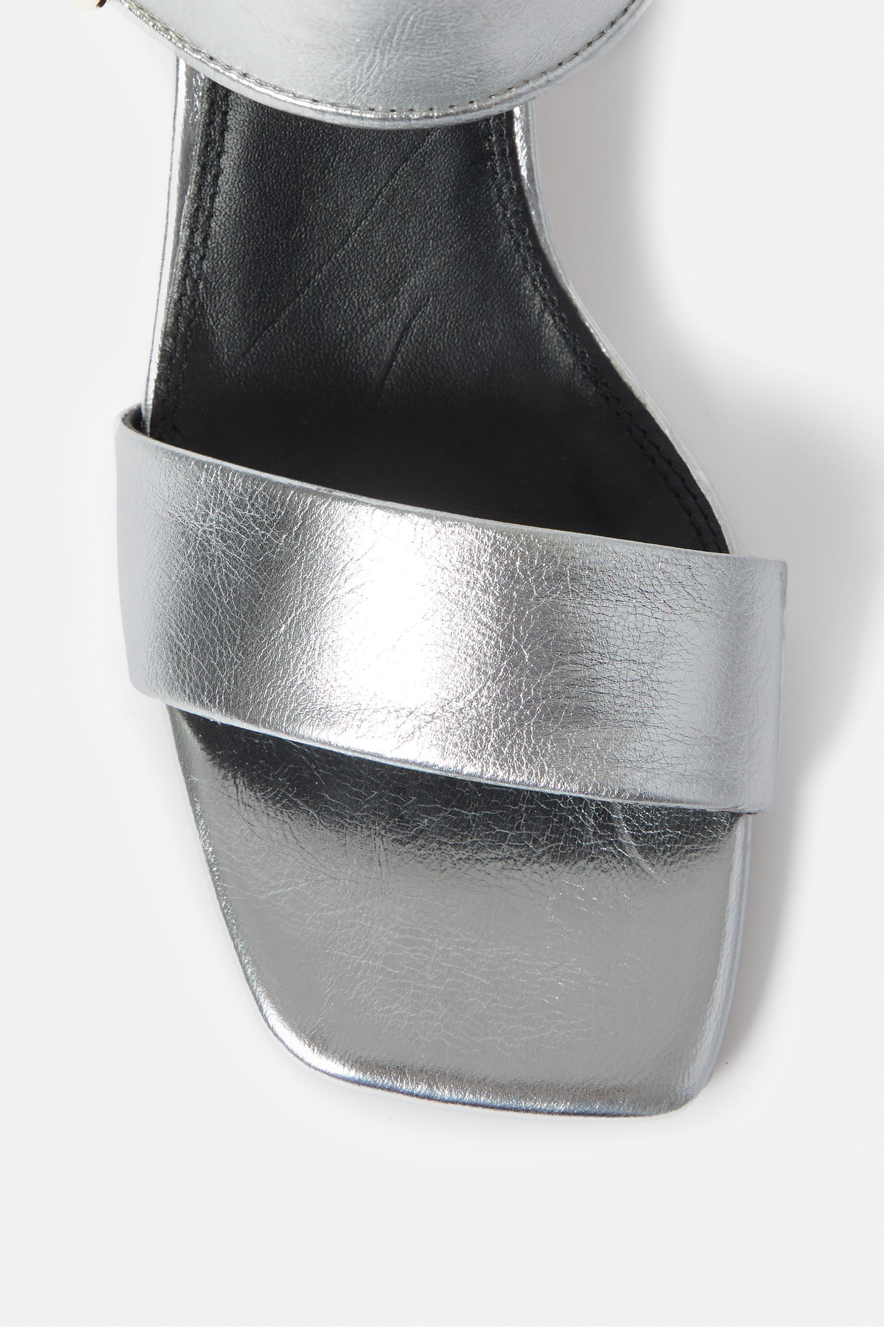 Buy Jigsaw Silver Maybell Metallic Heeled Sandals from the Next UK