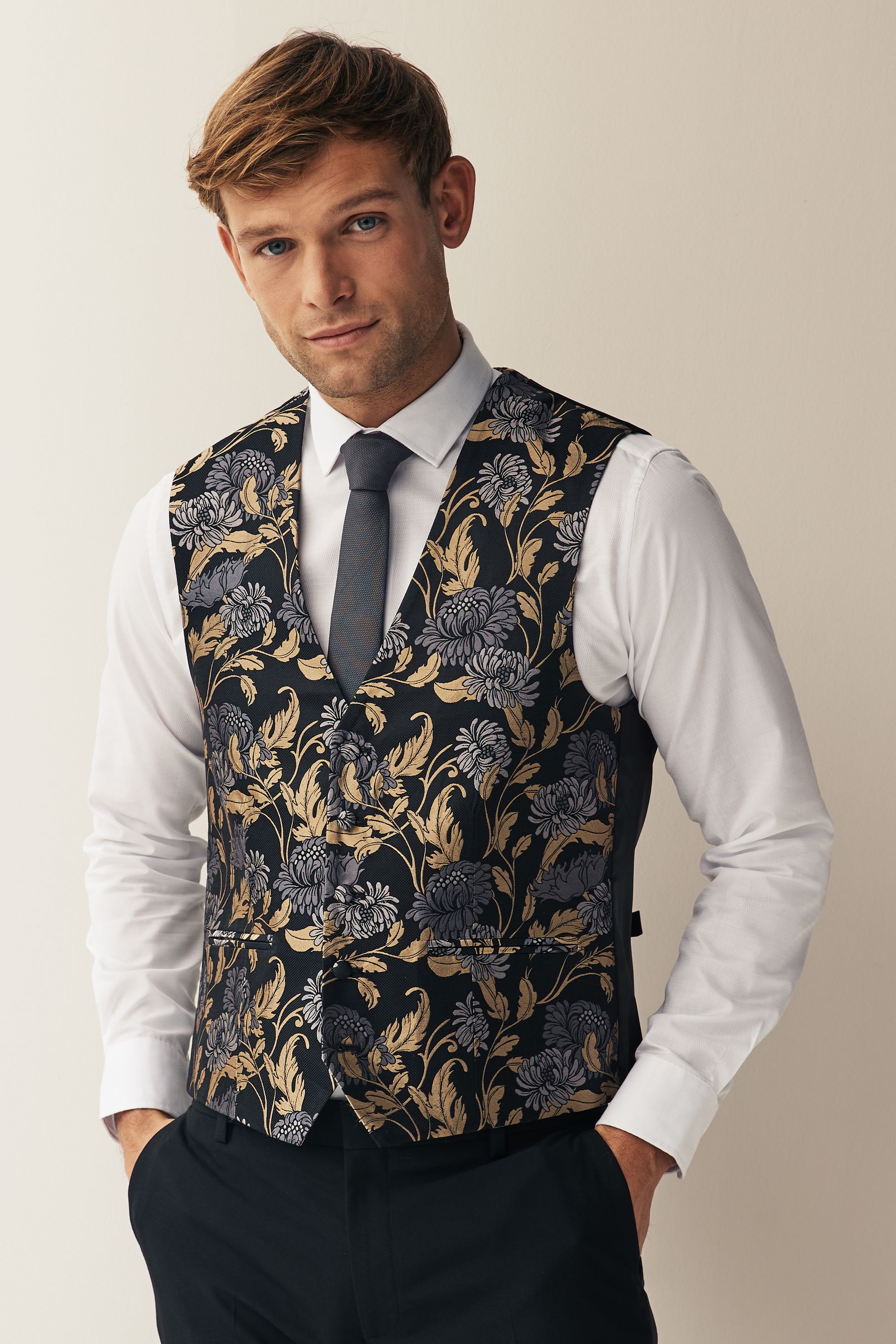 Mens floral waistcoat uk outlet