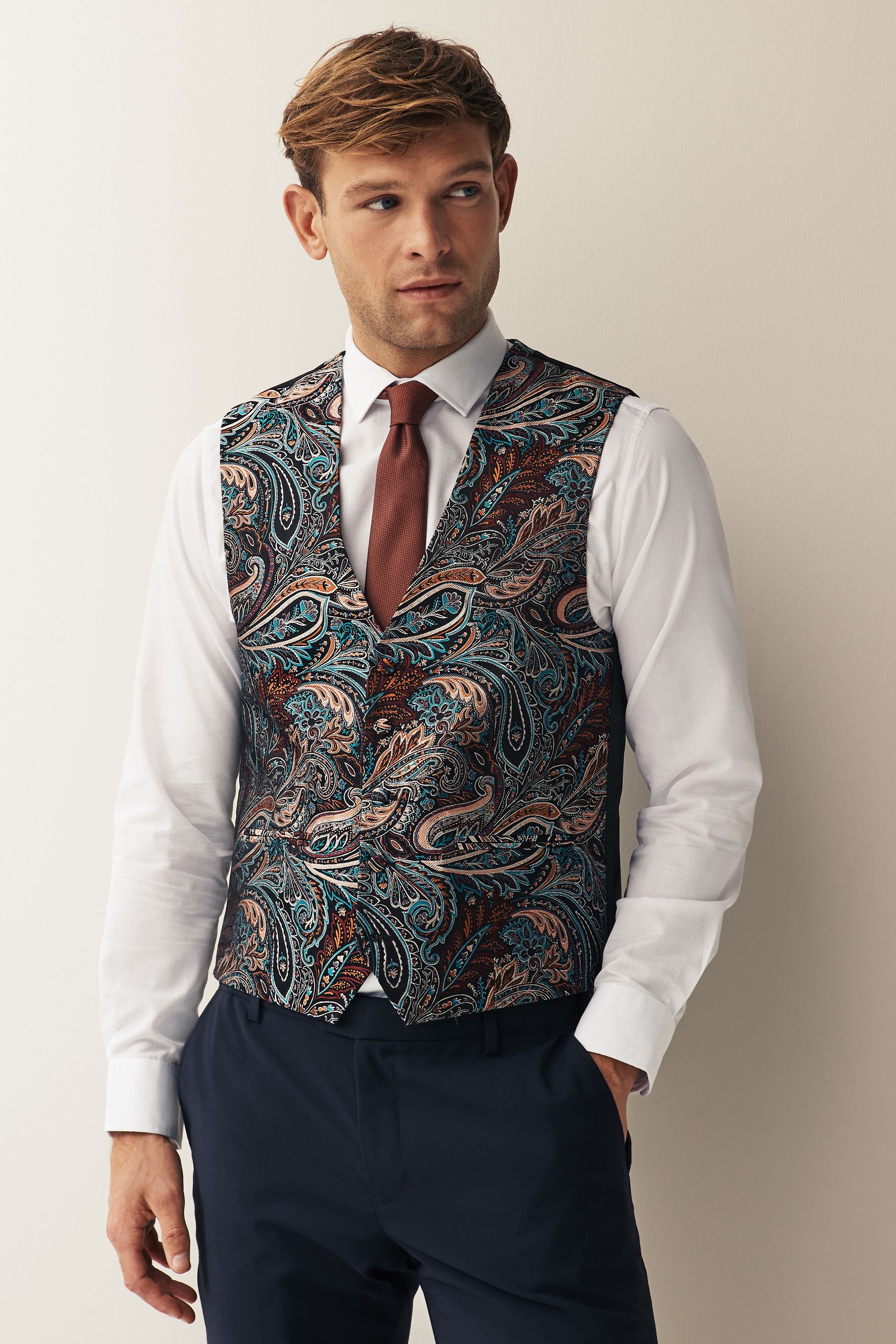 Mens shop paisley waistcoat