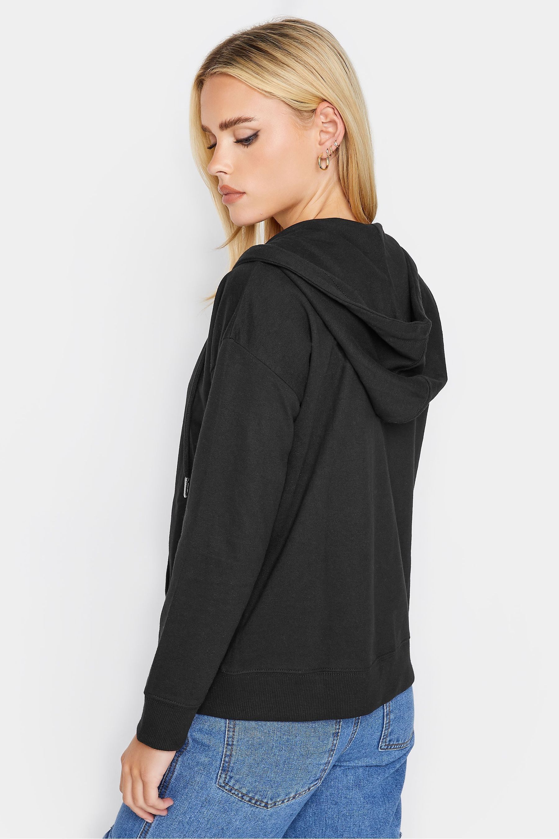 Petite black hoodie top
