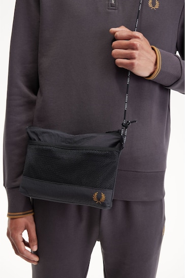 Fred Perry Grey Nylon Cross-Body Bag