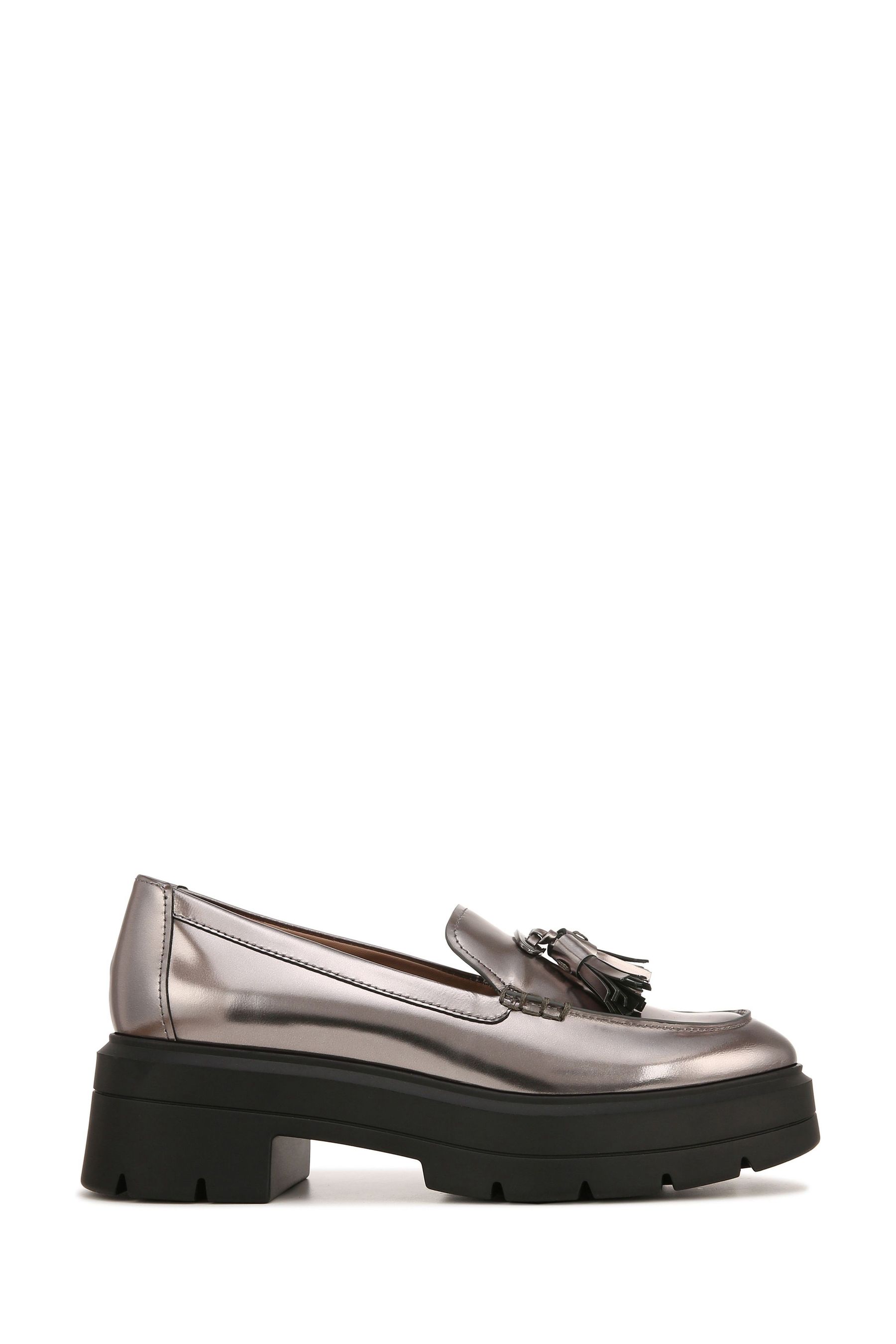 Silver slip on loafers best sale