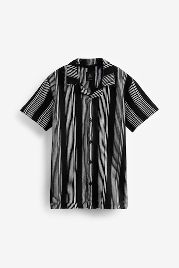 Black Stripe Short Sleeve Shirt (3-16yrs)