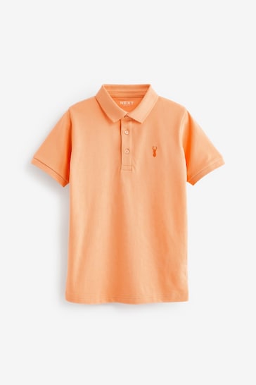 Orange Peach Short Sleeve Polo Shirt (3-16yrs)