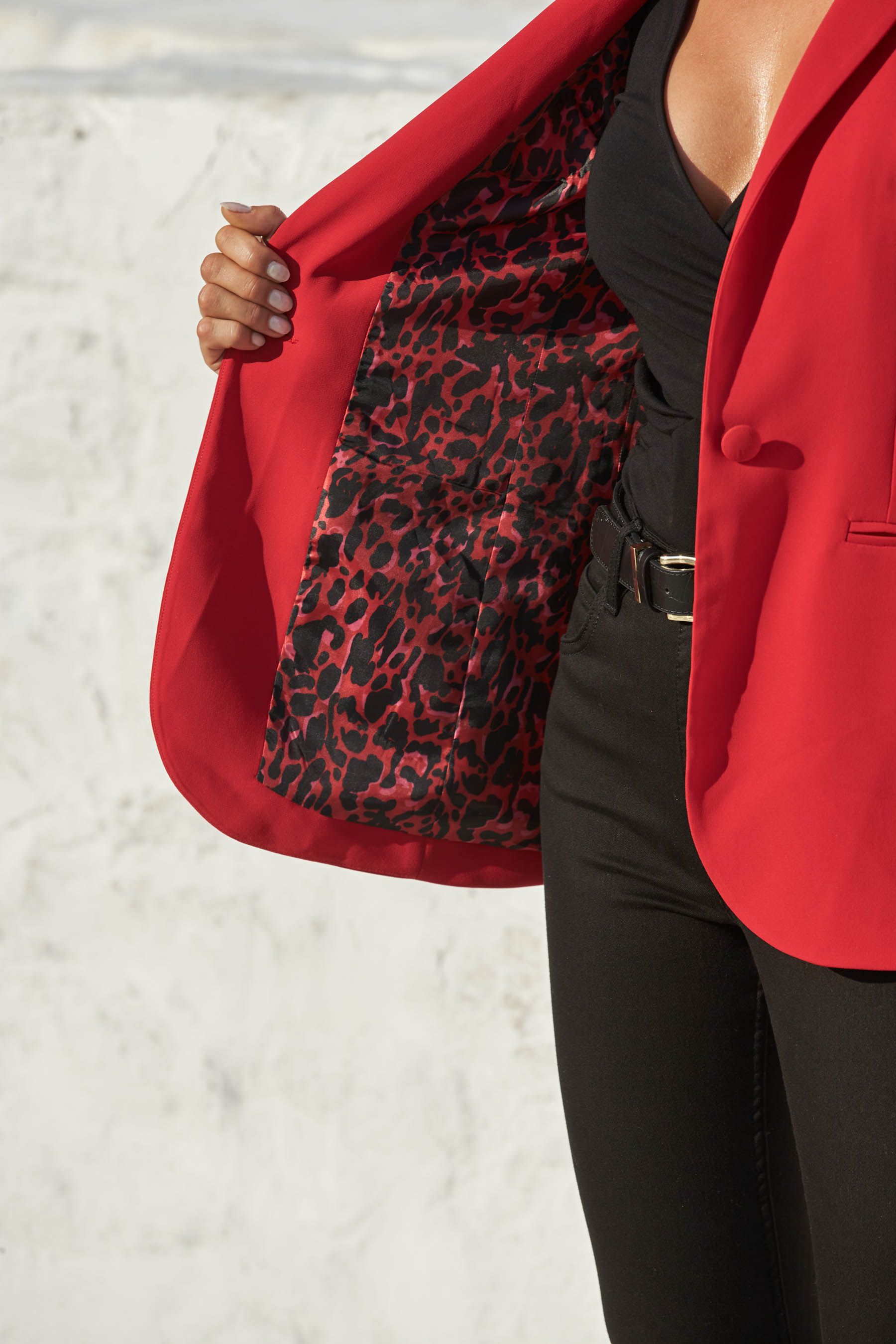 Red leopard sale blazer