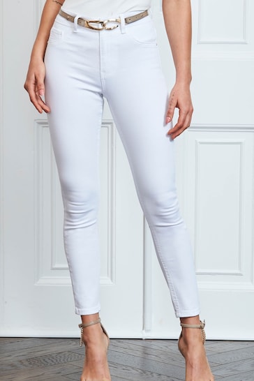 Sosandar White Ground Tall Perfect Skinny Jeans