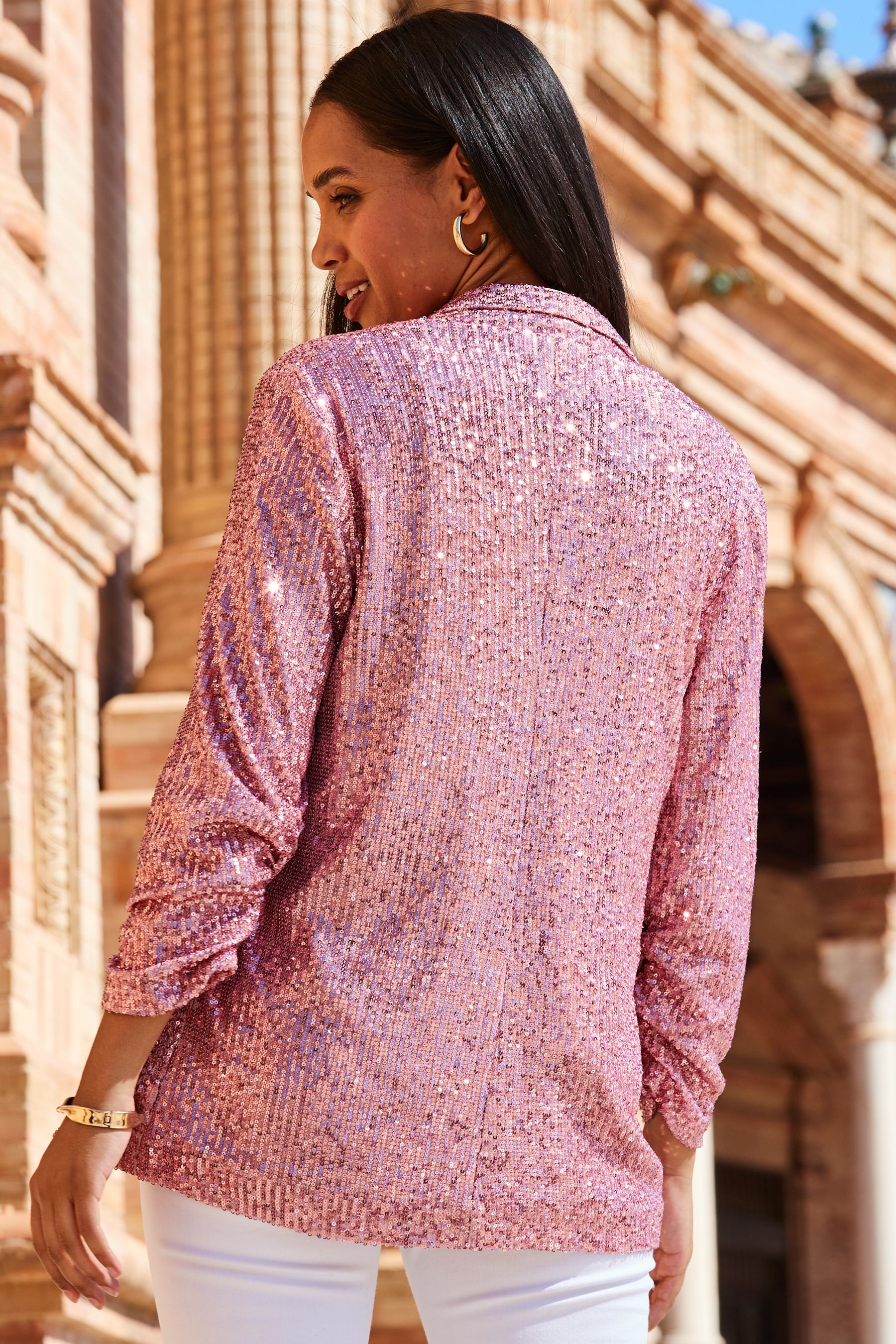 Pink hot sale sparkly blazer