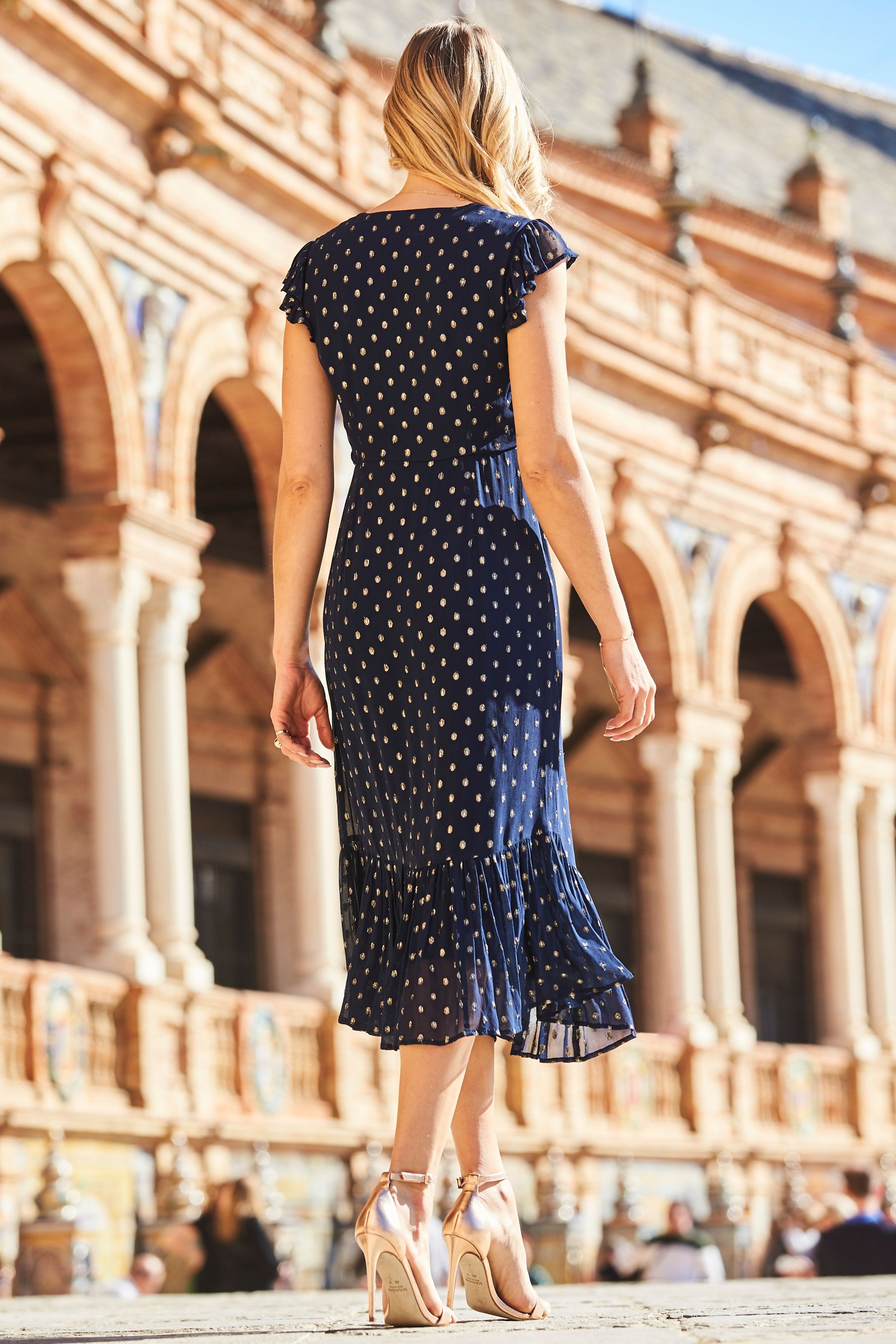 Ruffle detail midi dress top