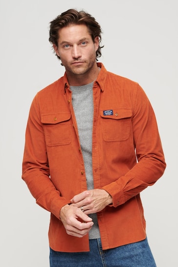 Superdry Orange Trailsman Cord Shirt