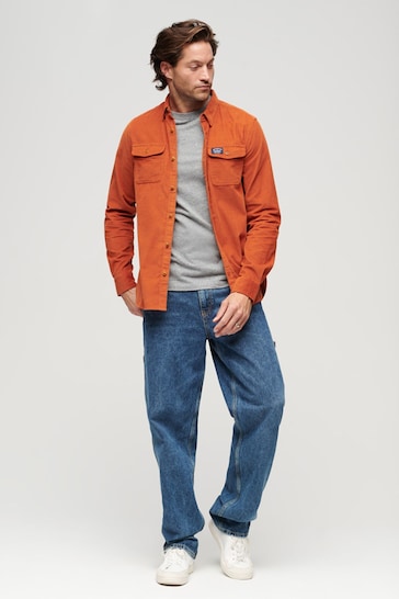 Superdry Orange Trailsman Cord Shirt