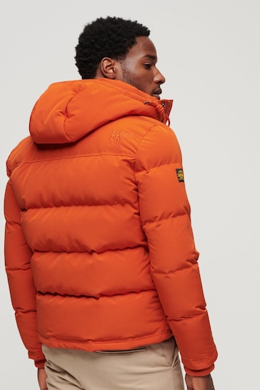 Superdry Orange Everest Hooded Puffer Jacket