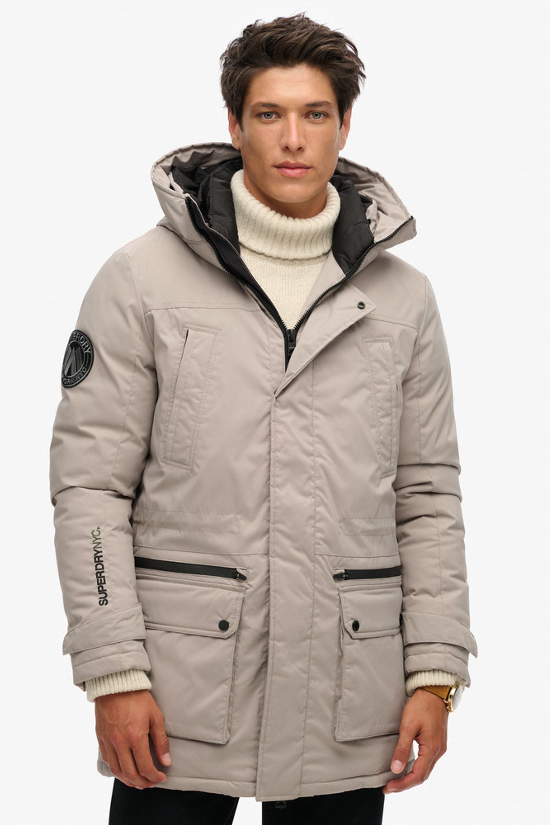 Buy Superdry Grey City Padded Parka Jacket from the Next UK online