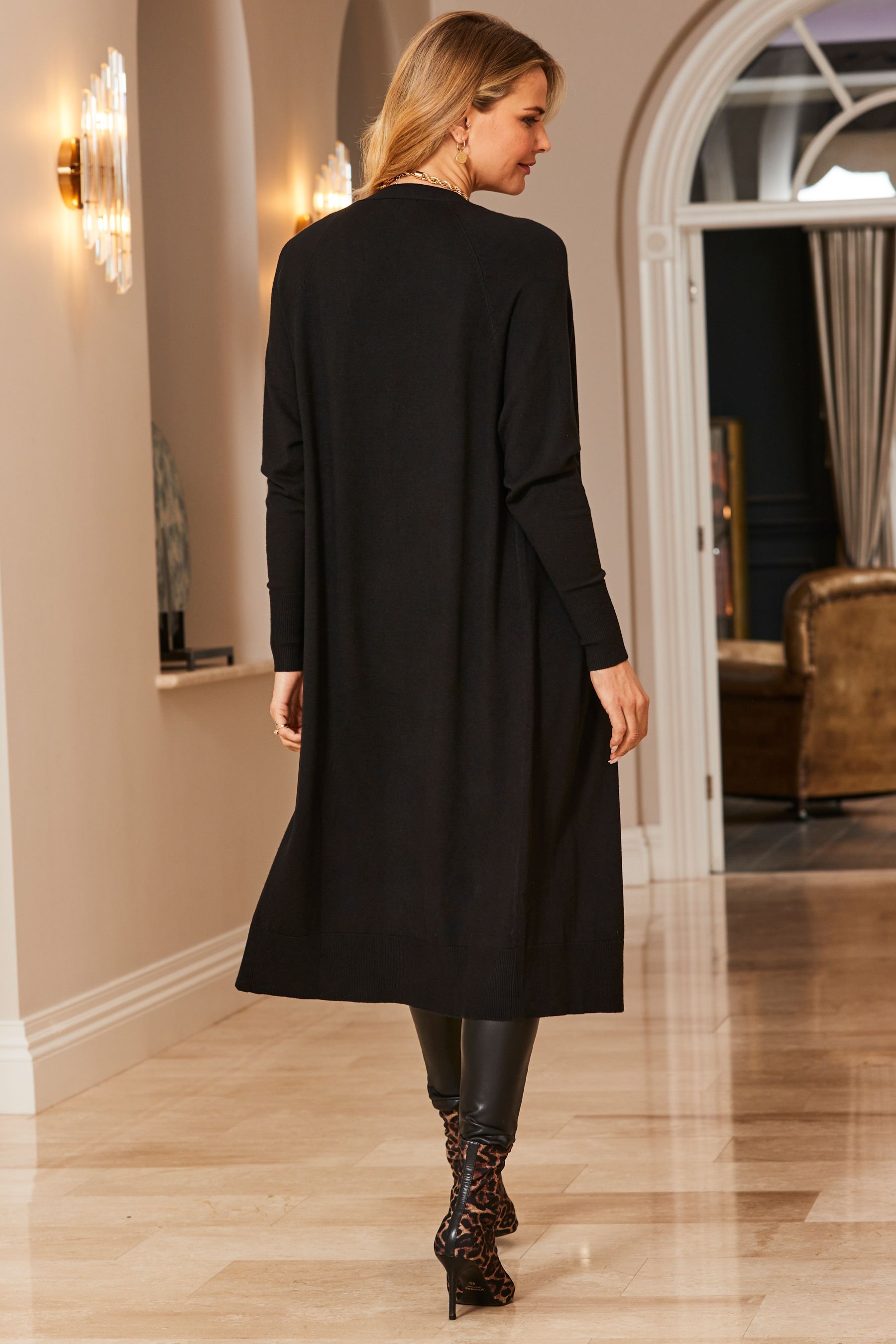 Long black on sale cardigan sweater duster