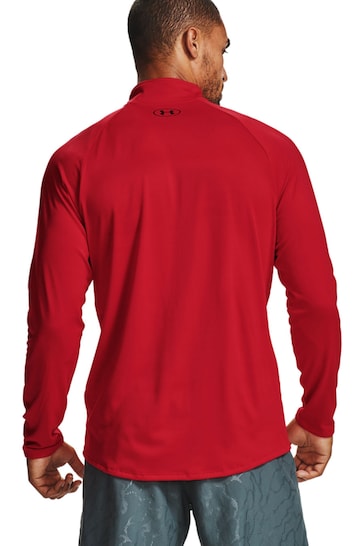 Under Armour Red Under Armour Red Tech 2.0 1/2 Zip Top
