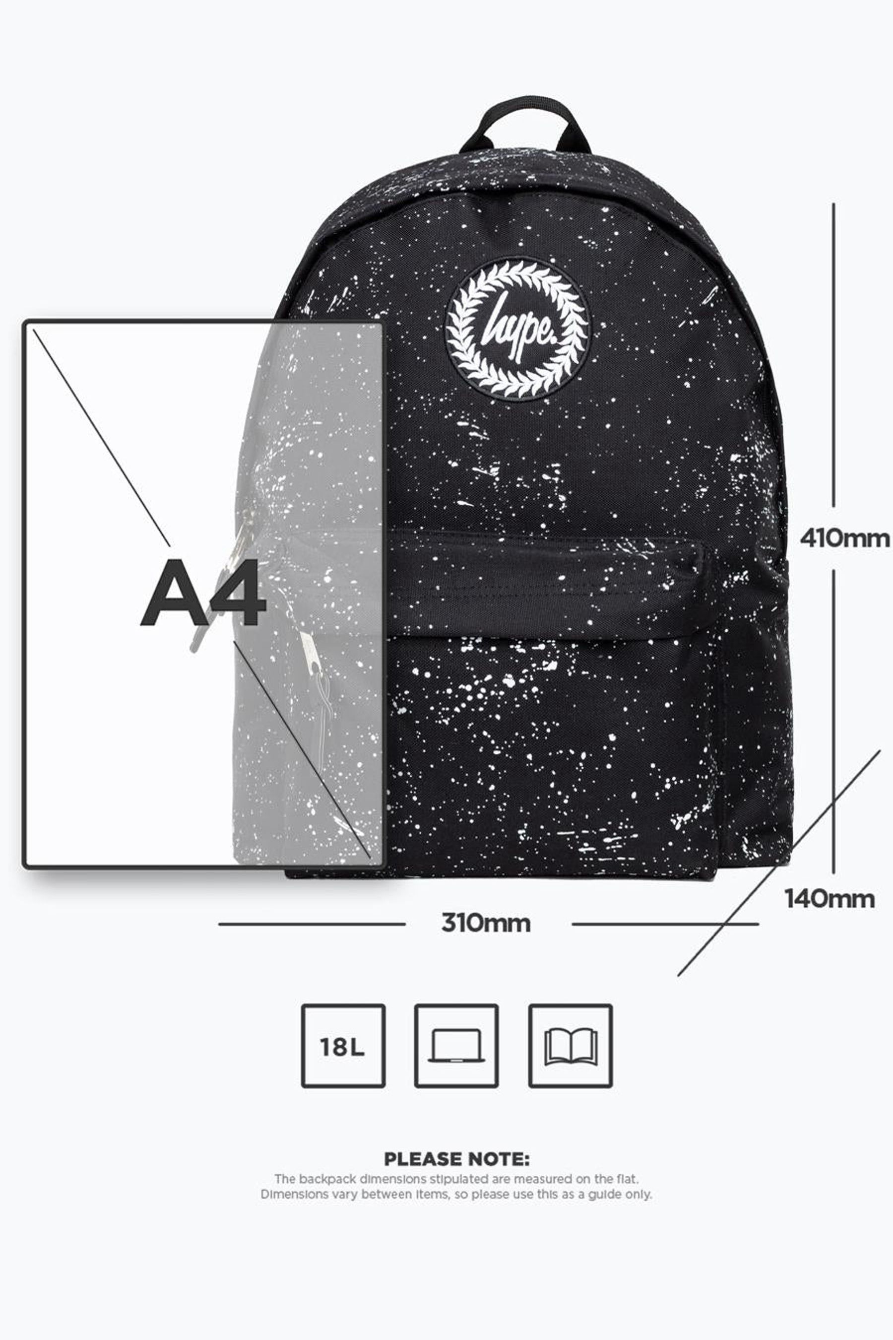 Buy Hype. Black With White Speckle Backpack from the Next UK
