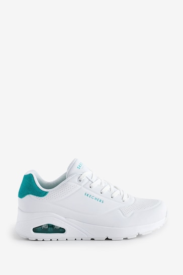 Skechers White UNO Lace-Up Trainers