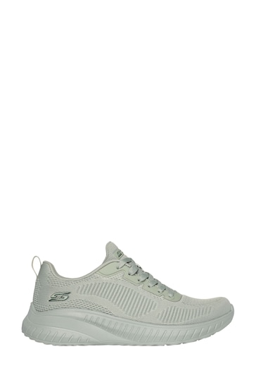 Skechers Green Wide Fit Womens Bobs Squad Chaos Face Off Trainers