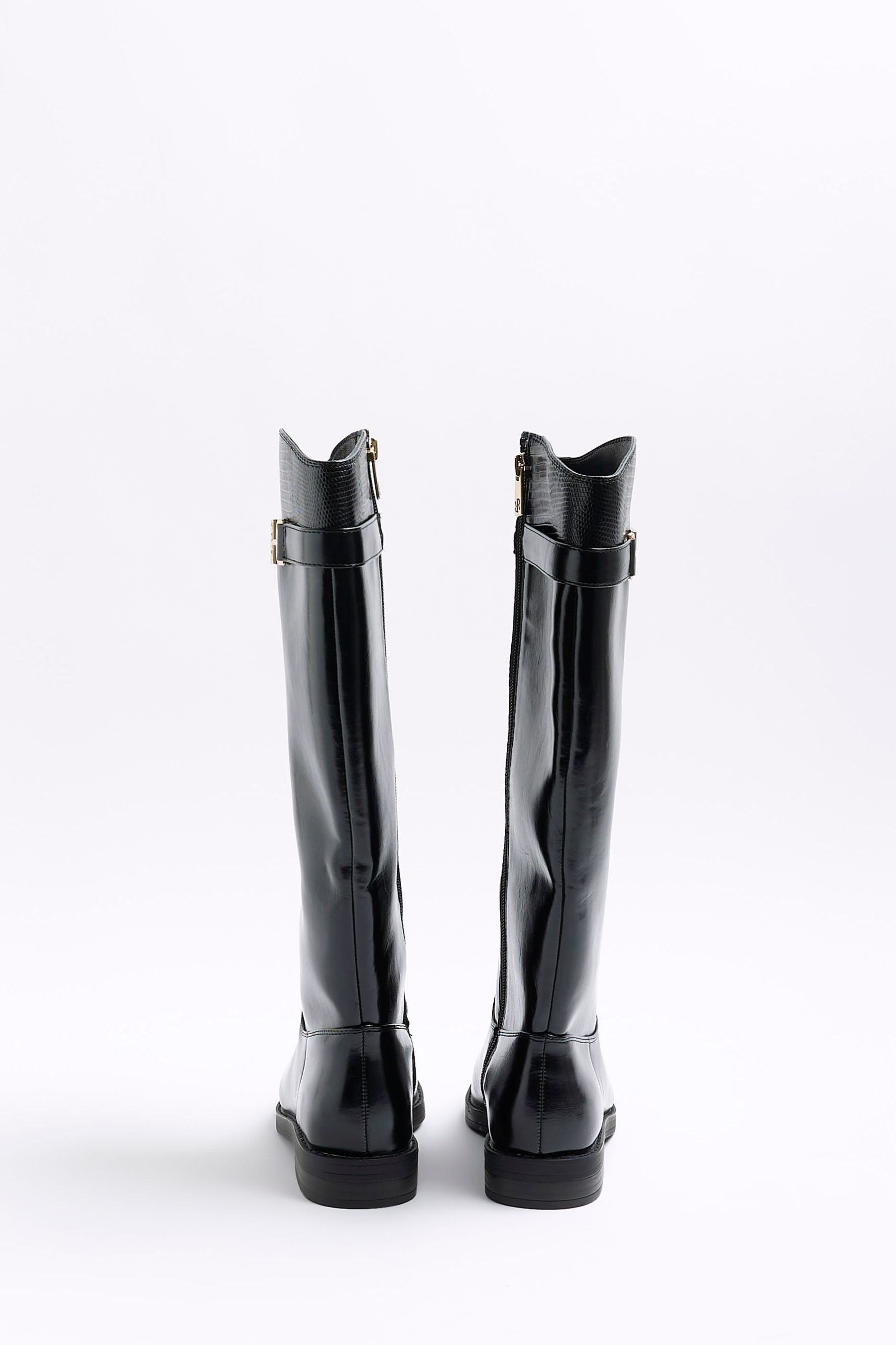 River island black on sale knee high riding boots