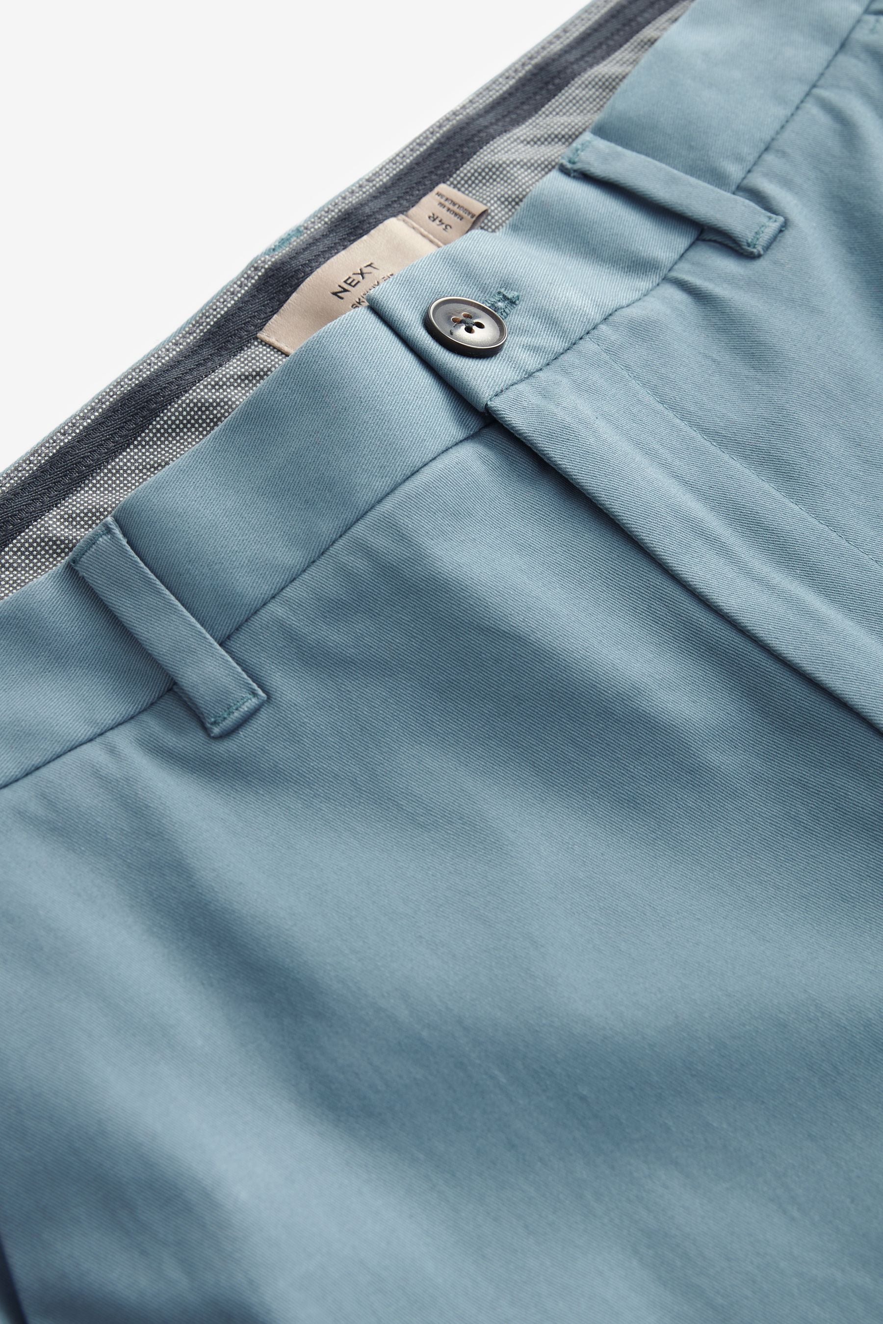 Blue Skinny Fit Stretch Chino Trousers