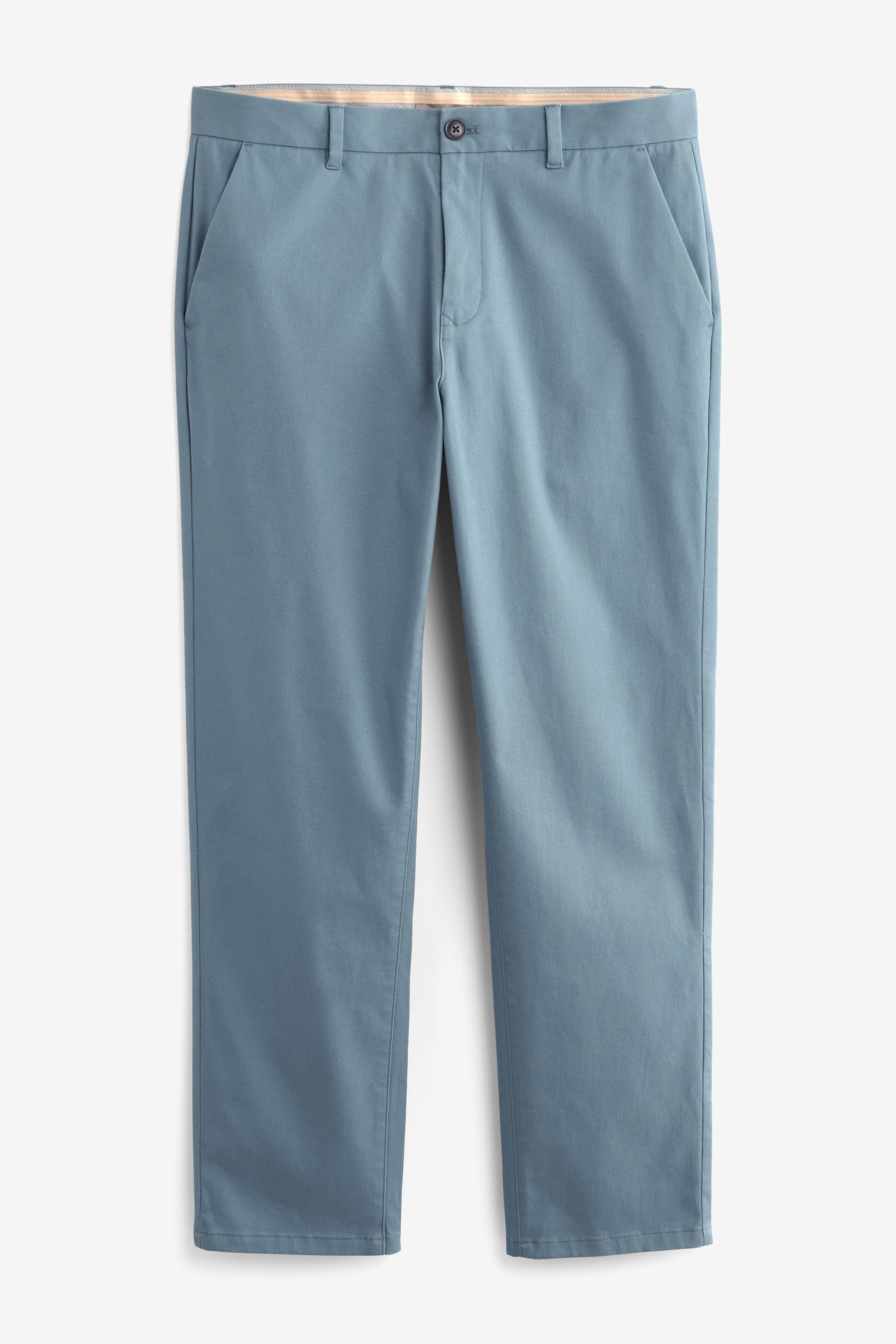 Light Blue Straight Stretch Chinos Trousers
