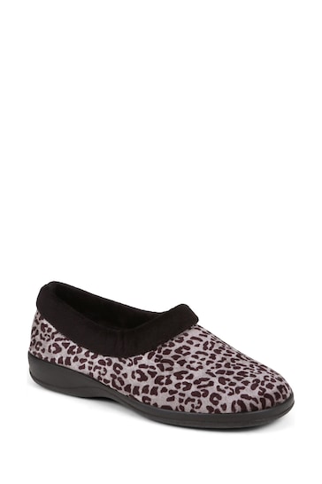 Pavers Grey Leopard Print Casual Slippers