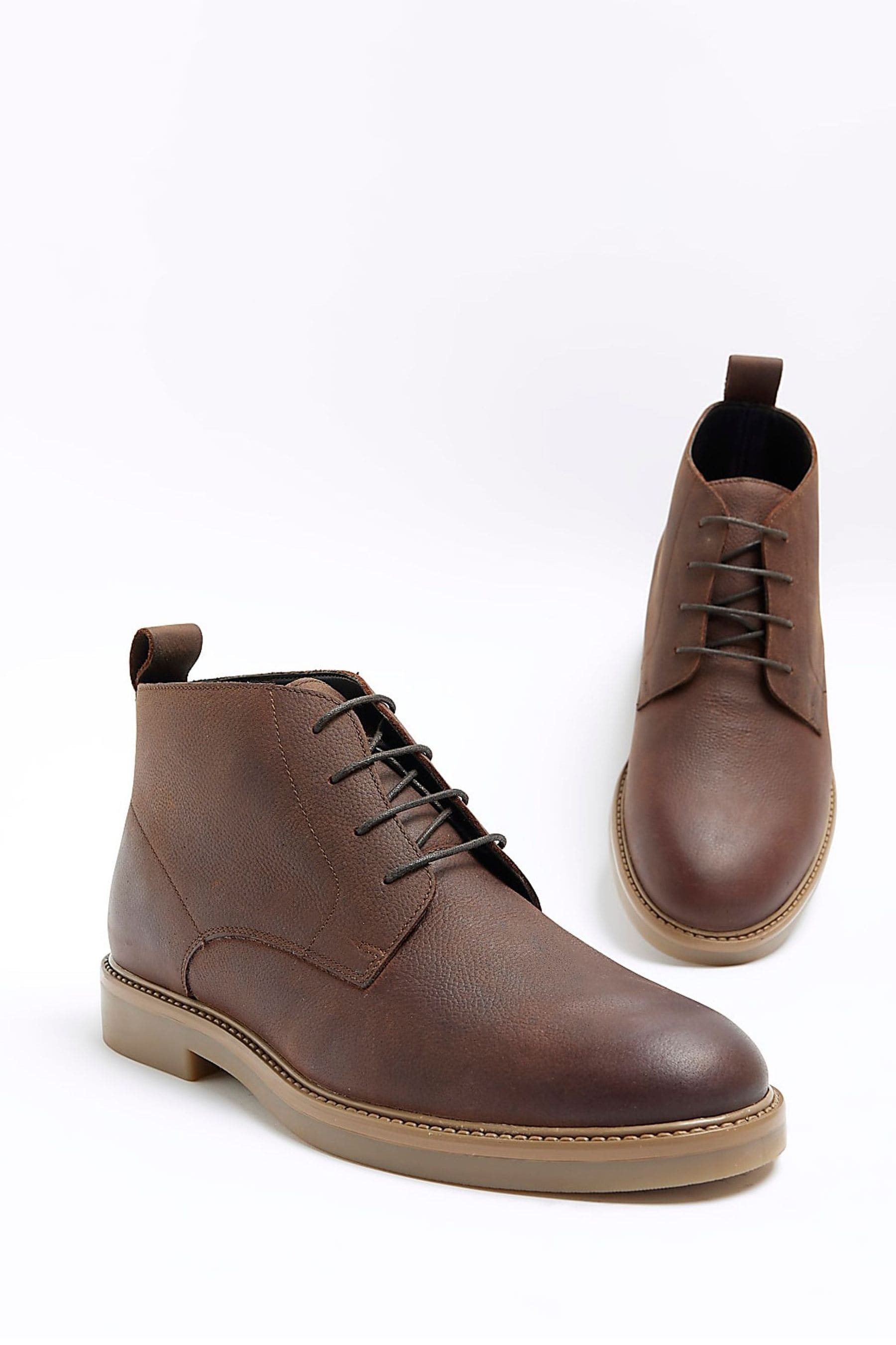 River island leather desert boots top