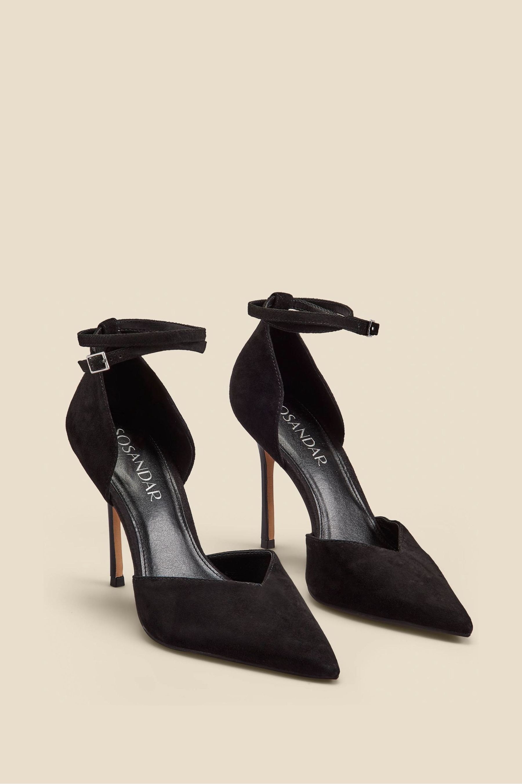 Black pointed heel with ankle strap discount