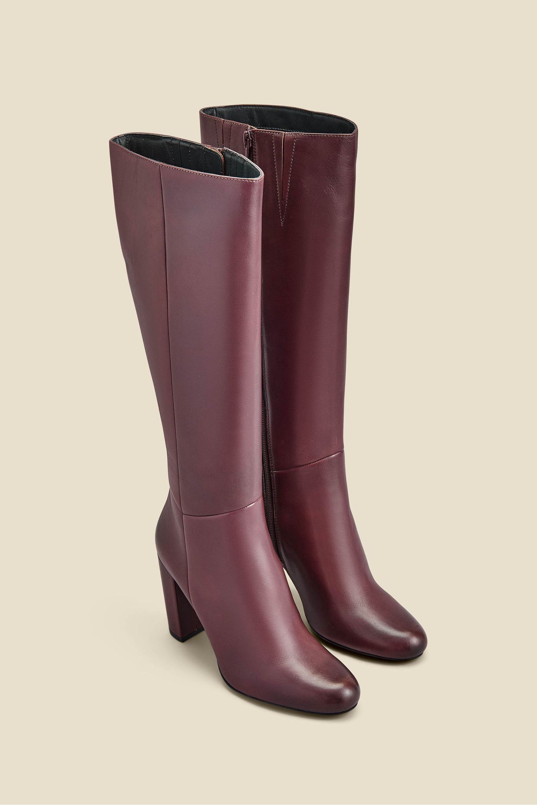 Burgundy knee high boots uk shop