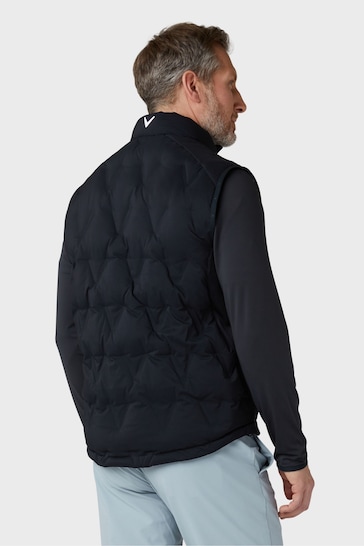 Callaway Apparel Mens Golf Chev Welded Black Quilted Gilet
