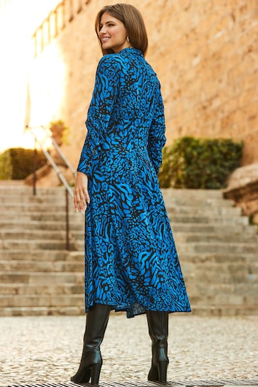 Sosandar Blue Midi Shirt Dress