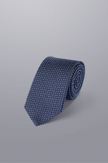 Charles Tyrwhitt Blue Semi Plain Silk Slim Tie