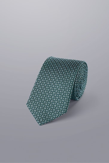 Charles Tyrwhitt Green Semi Plain Silk Slim Tie