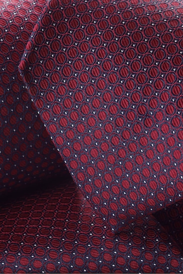 Charles Tyrwhitt Red Semi Plain Silk Stain Resistant Pattern Tie