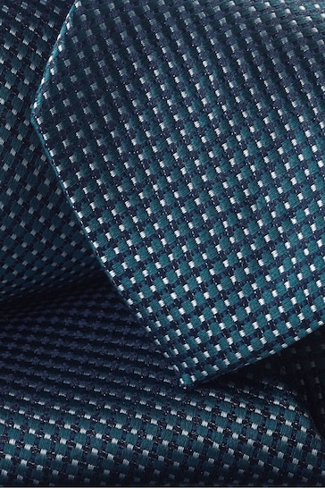 Charles Tyrwhitt Blue/White Semi Plain Silk Stain Resistant Pattern Tie
