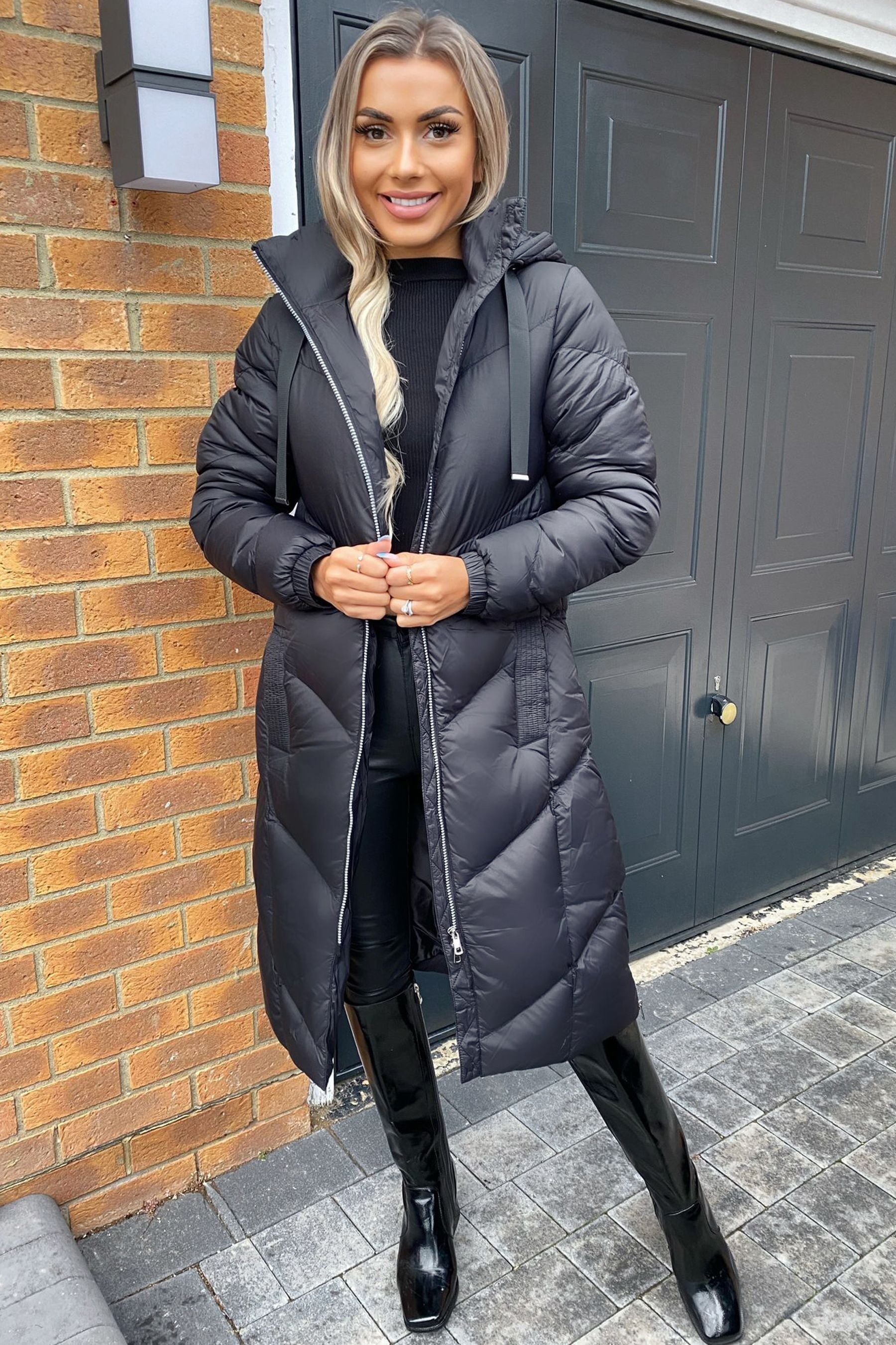 Next black best sale puffer coat